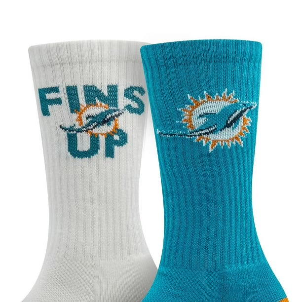 Miami Dolphins Adult 2-Pack Crew Socks