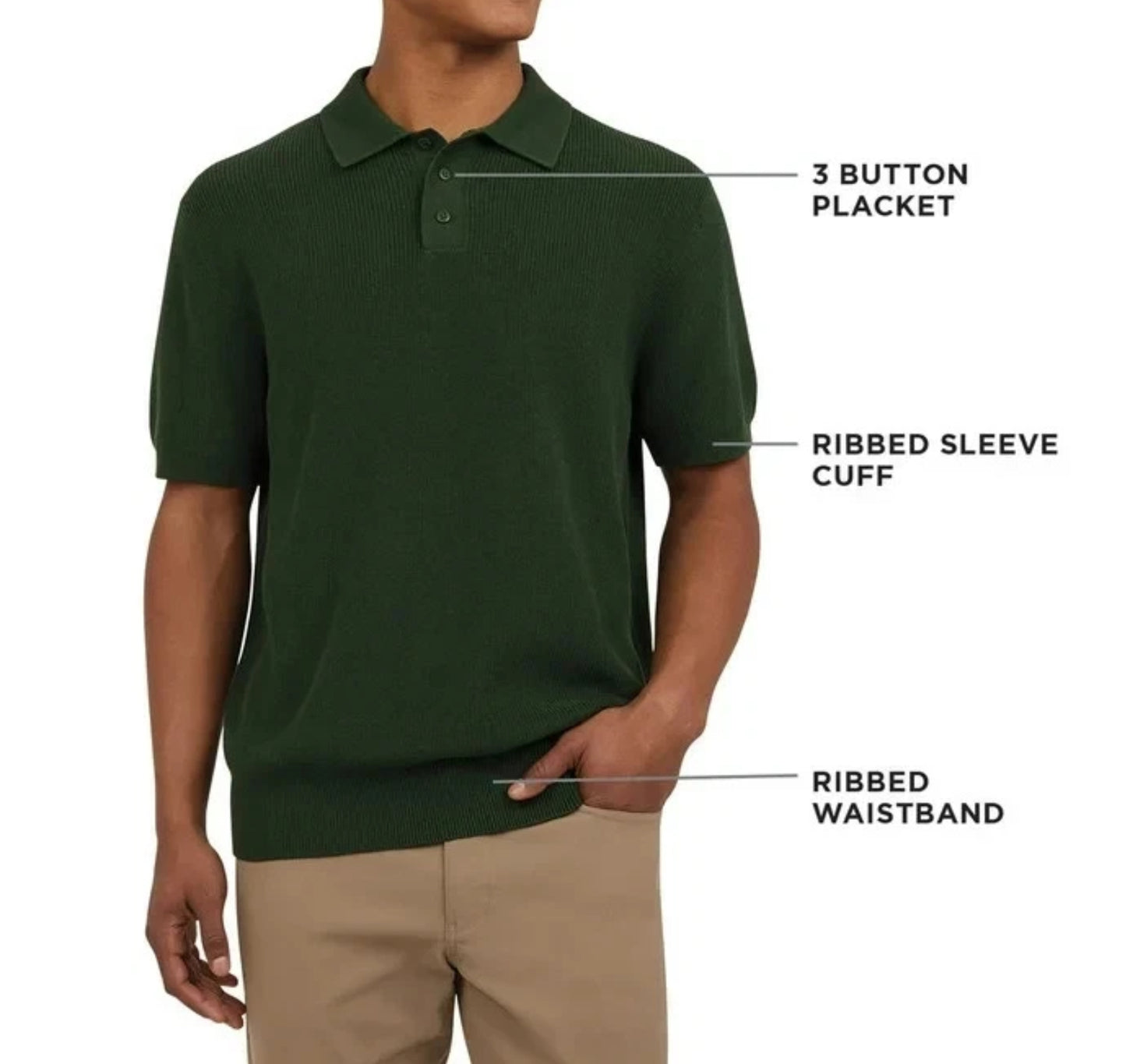 DKNY Sweater Polo Shirt Ribbed Knit Lightweight Short Sleeve by Underdog Liquidation