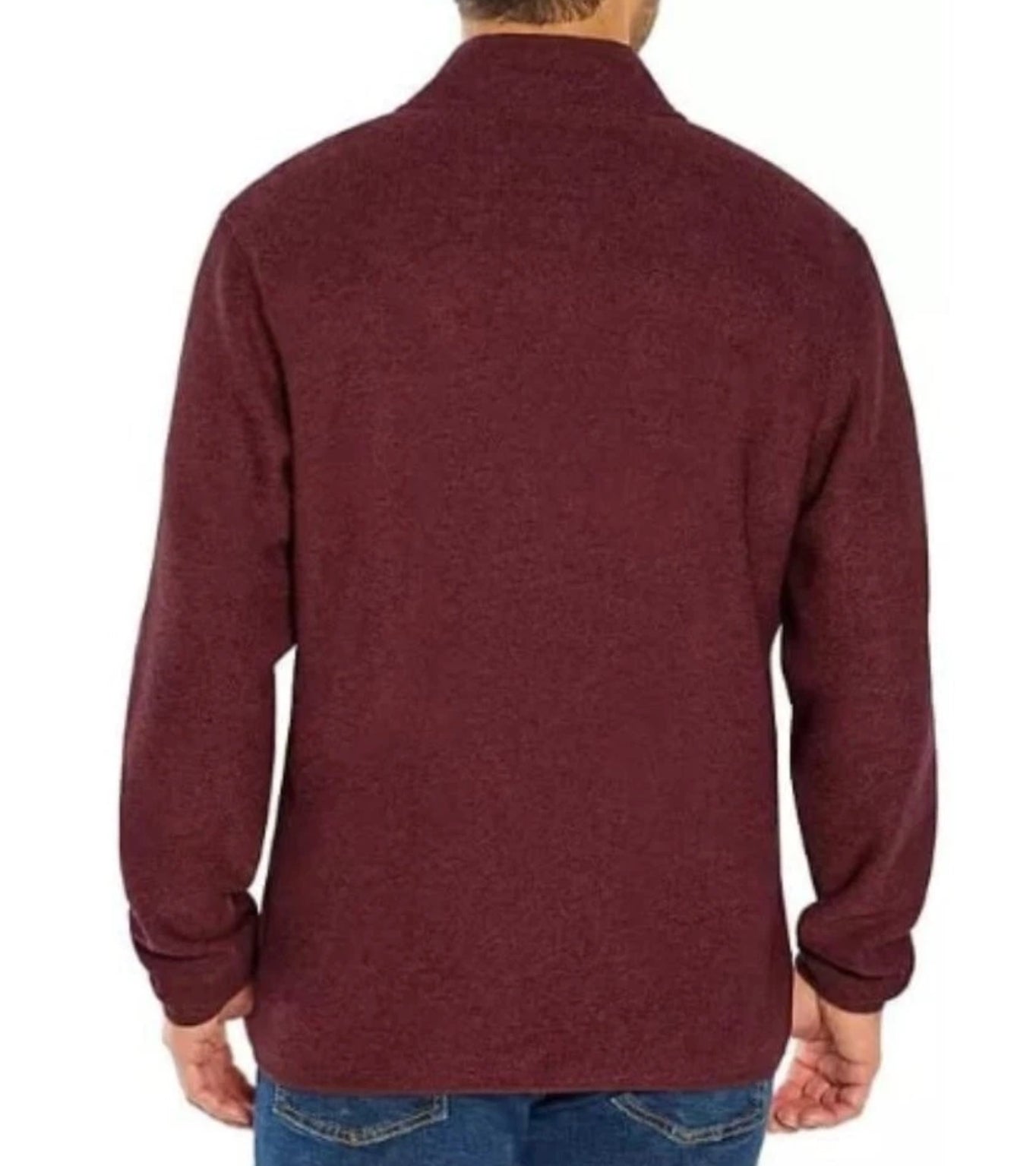 Eddie Bauer 1/2 Zip Sweater Fleece Mens Plum Red Half Pullover XXL