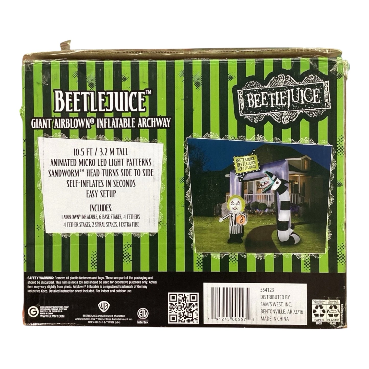 Halloween Decorations Beetlejuice 10.5' Giant Airblown Inflatable Archway by Underdog Liquidation