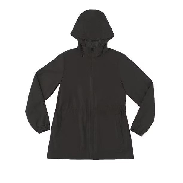 Lands’ End Women’s Black Hooded Rain Jacket With Pouch New With Tags