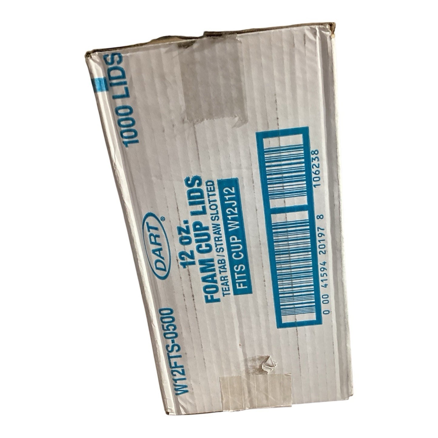 Dart W12J12 Straw Tear Tab Slotted Lids For 12 oz Foam Cups 1000 Ct