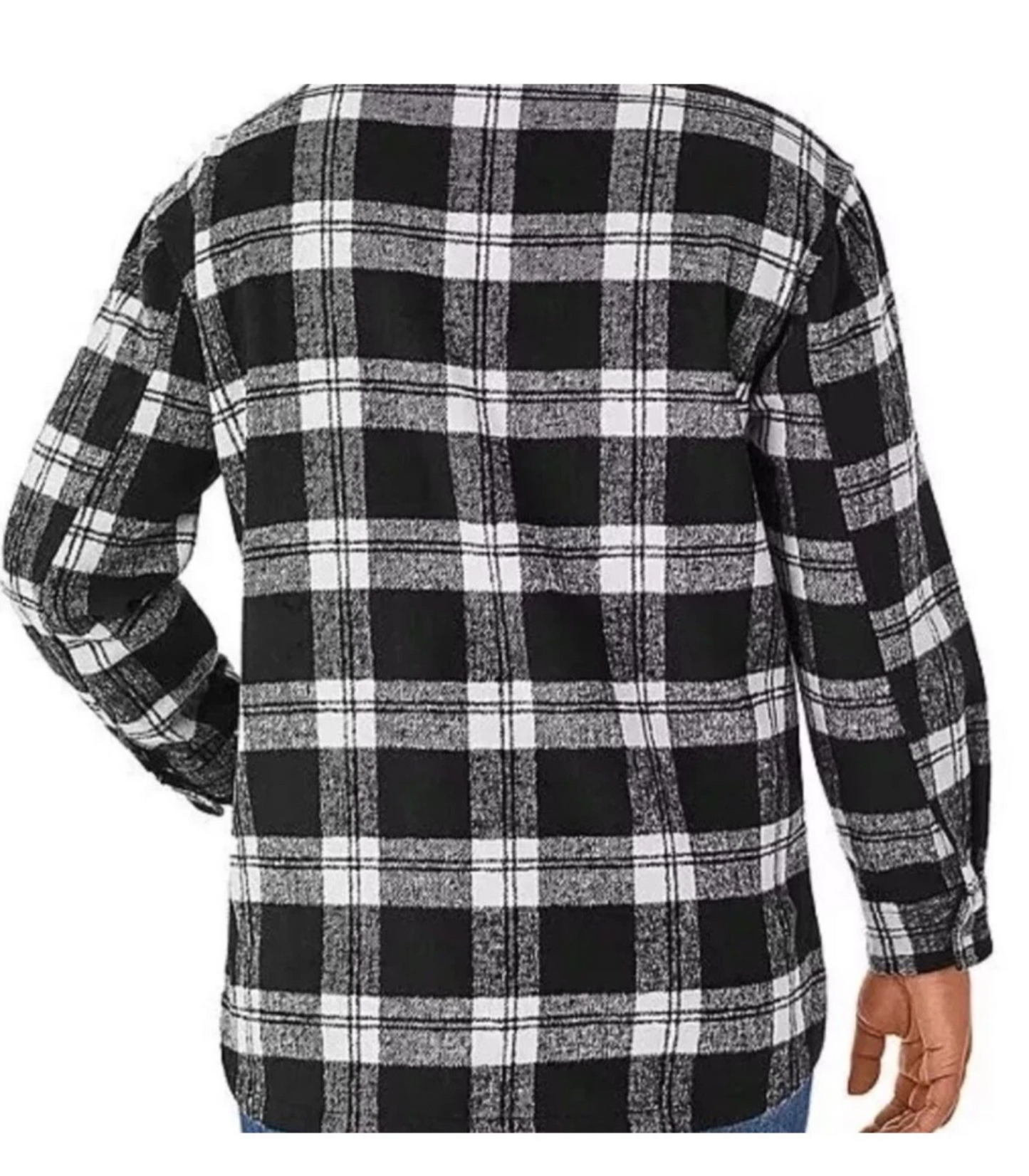 MM Relaxed Fit Button Front Plaid Shacket by Underdog Liquidation