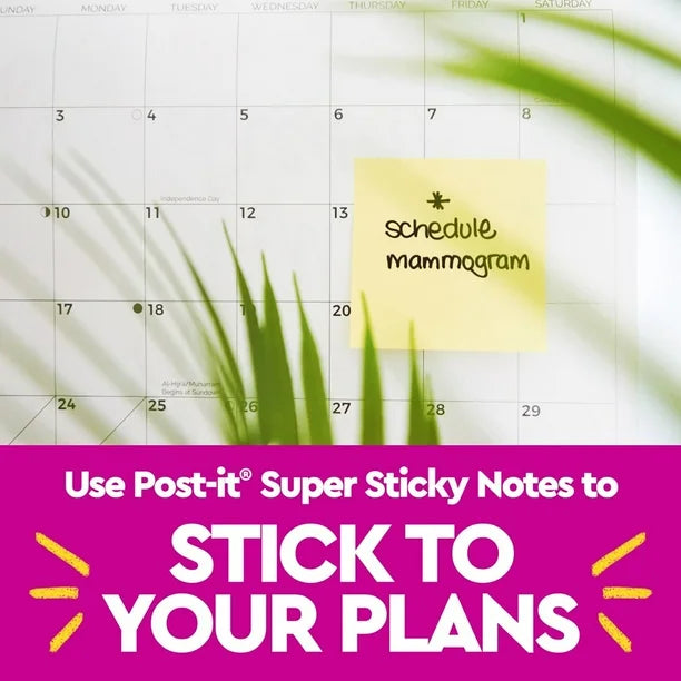 Post-it Notes Super Sticky Pads, 3" x 3", Canary Yellow, 24 Pads, 2,160 Total Sheets by Underdog Liquidation