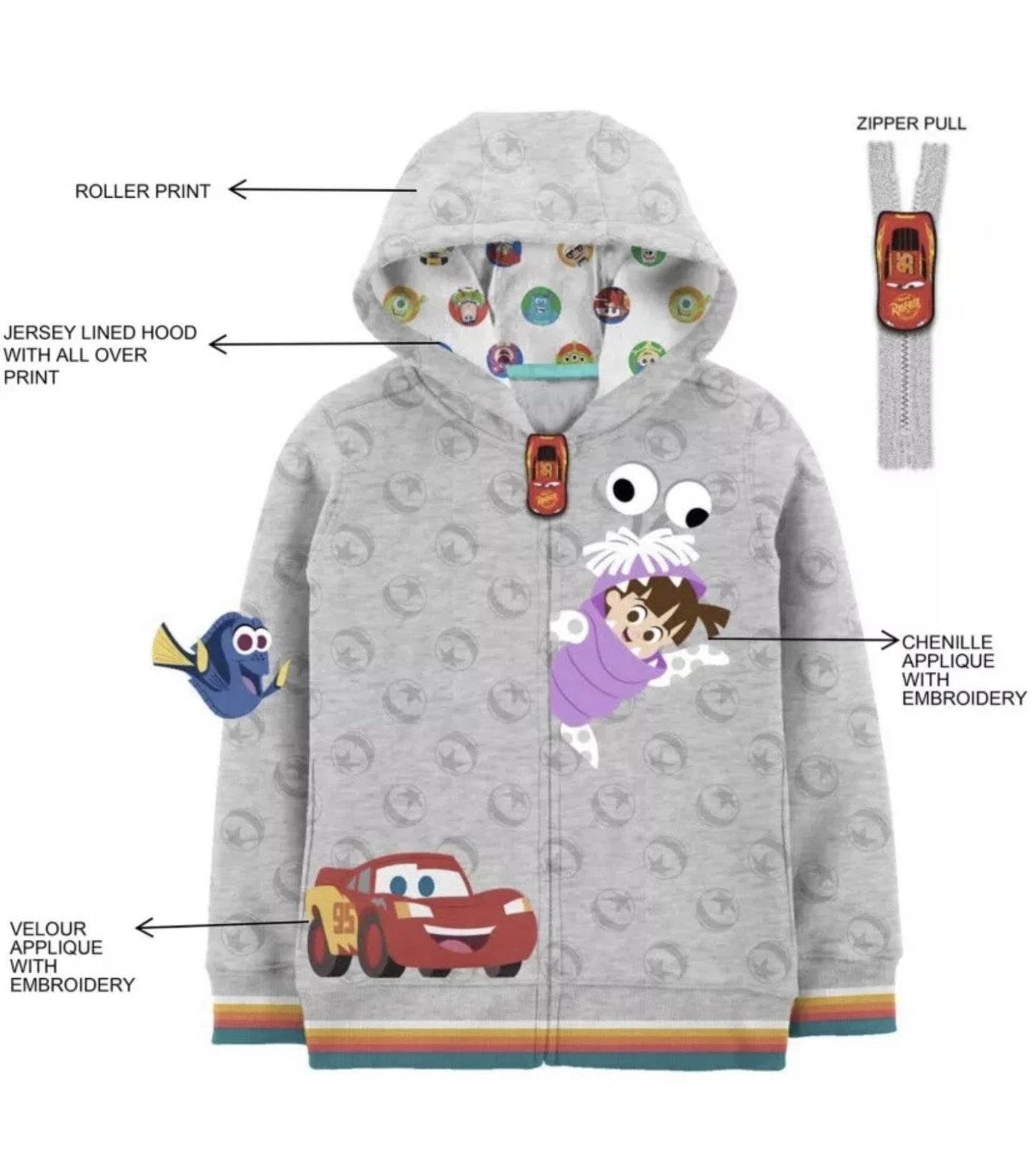 Disney Character Kids Zip Hooded Jacket