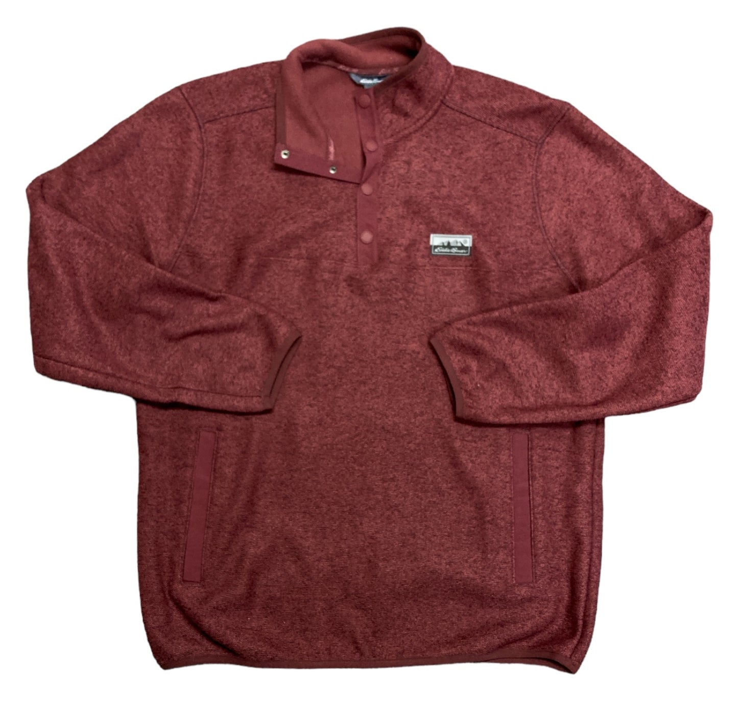 Eddie Bauer 1/2 Zip Sweater Fleece Mens Plum Red Half Pullover XXL