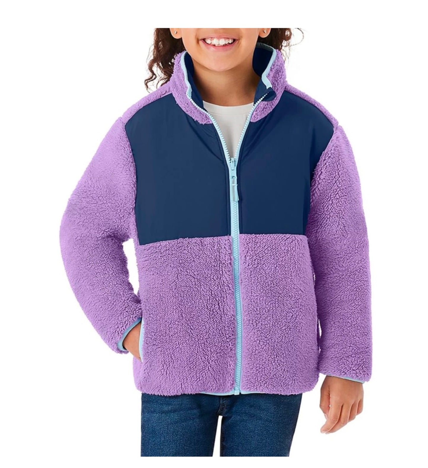 MM Girl's Full-Zip Reversible Fleece Jacket