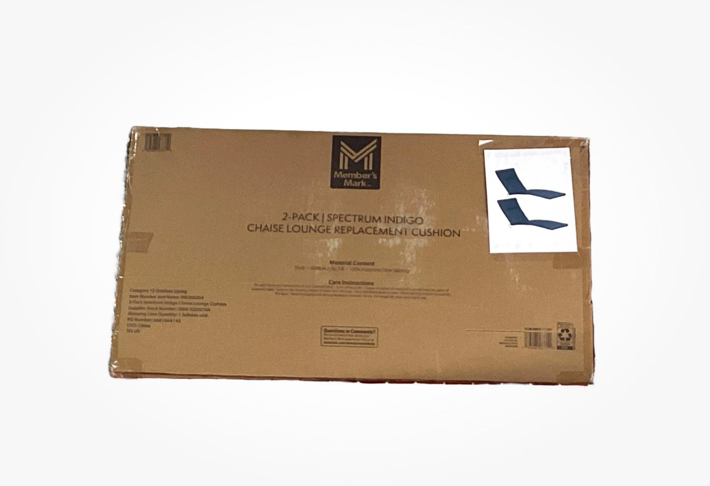 Member’s Mark 2-pack Chaise Lounge Replacement Cushion Spectrum Indigo