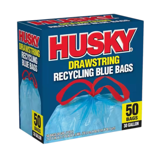 Husky 30 Gal. Blue Recycling Bags (50-Count)