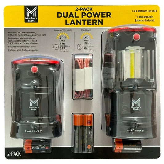 2PK MM Dual Power LED Lantern 200 Lumens by Underdog Liquidation