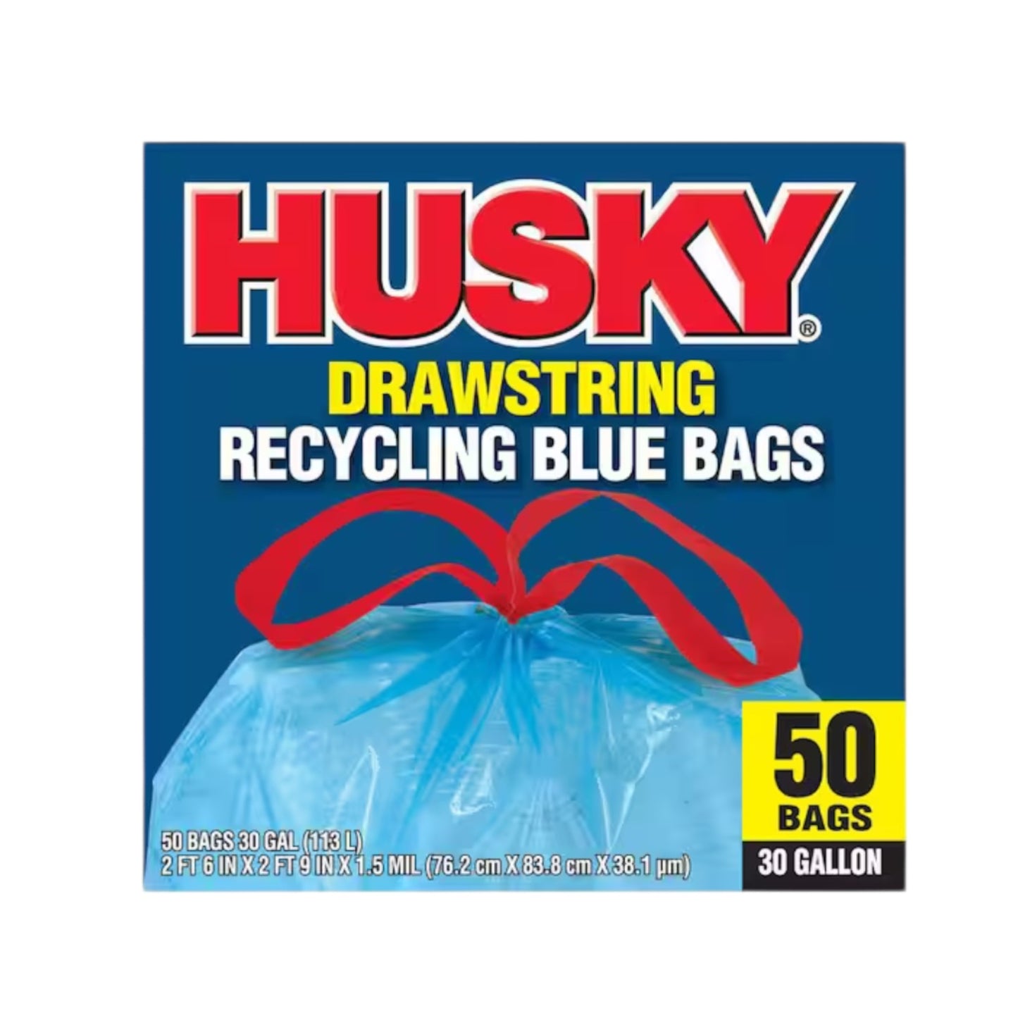 Husky 30 Gal. Blue Recycling Bags (50-Count)