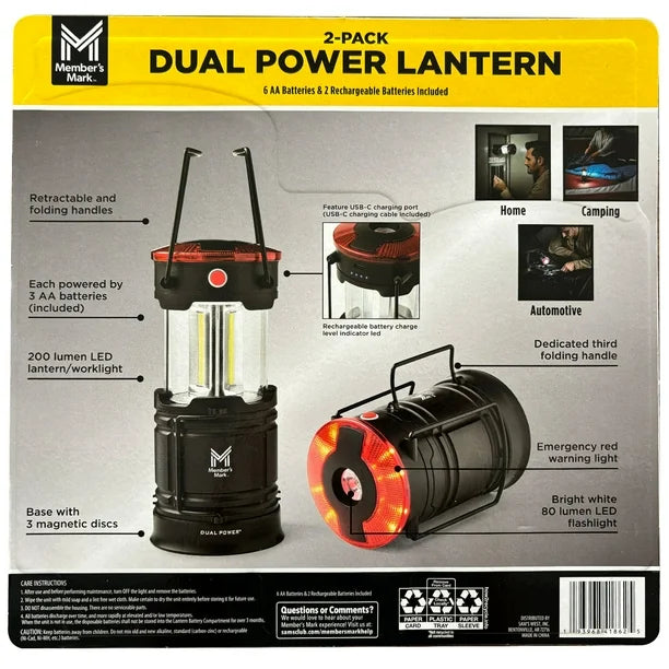 2PK MM Dual Power LED Lantern 200 Lumens by Underdog Liquidation