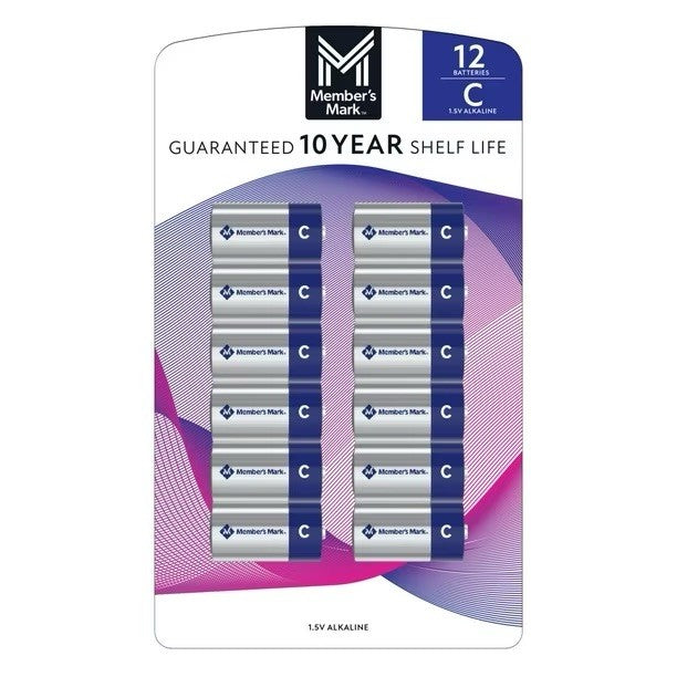 12PK Member's Mark C Alkaline Batteries
