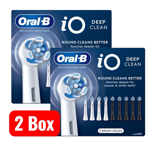 2 x packs Oral-B iO Series Replacement Brush Head - 2 Packs of 9 brushes