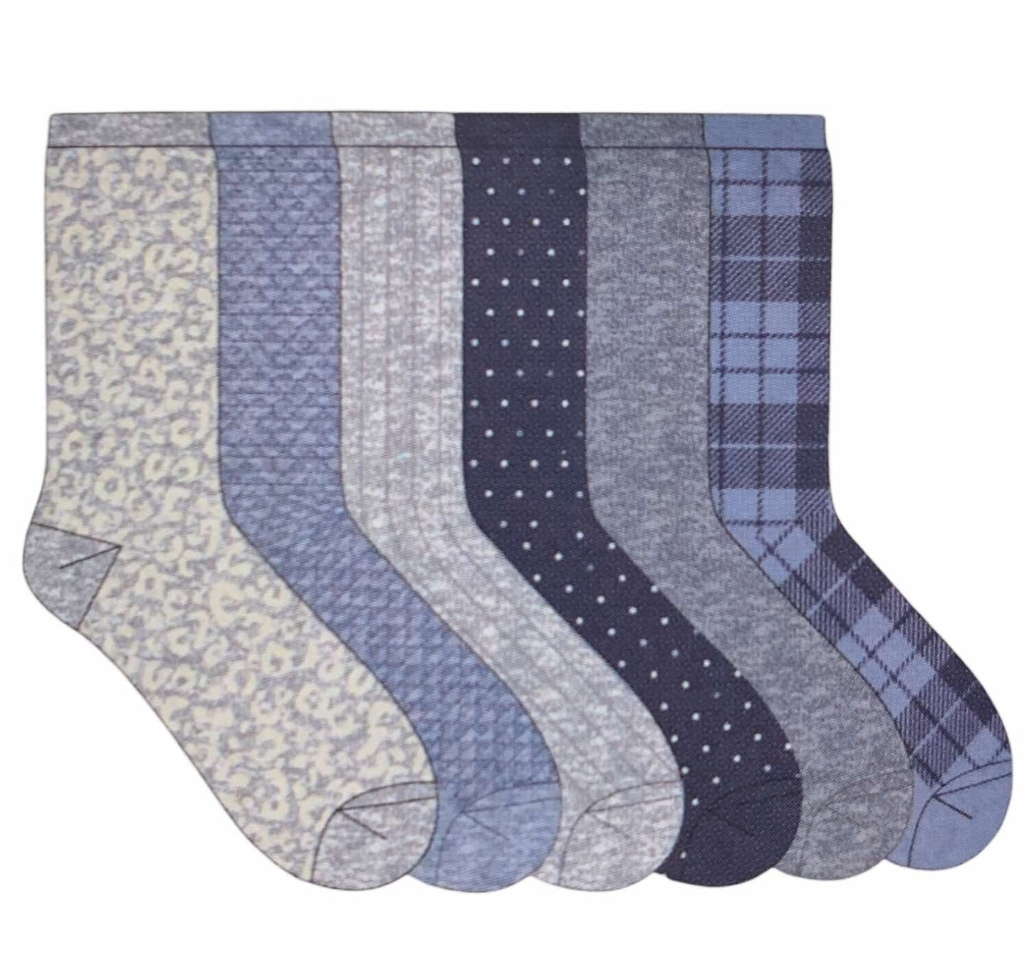 Cuddl Duds Women's Plushfill Super Soft Comfort Crew Socks, 6 Pair