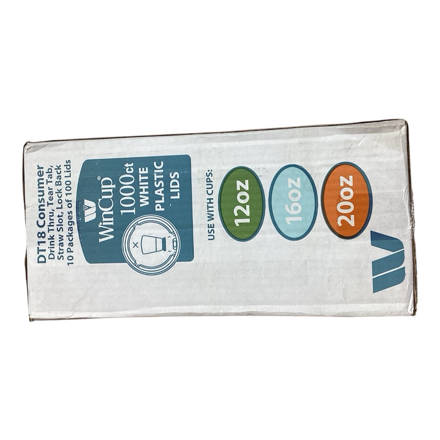 WinCup 1000ct White Foam Cup Plastic Lids (12-20oz.)