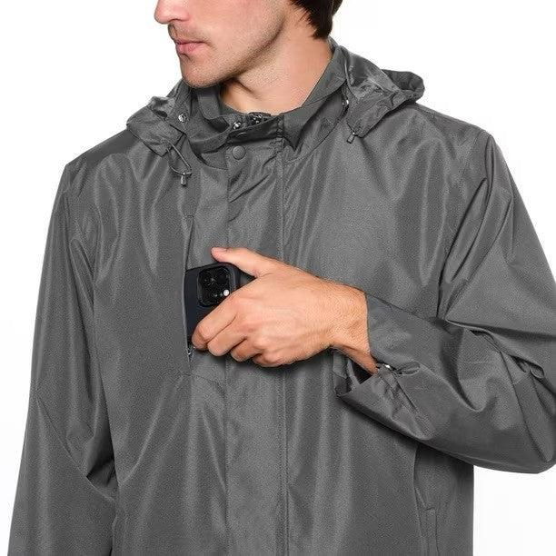 Lands End Gray Rain Stormer Jacket Men's Full Zip New
