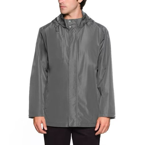 Lands End Gray Rain Stormer Jacket Men's Full Zip New