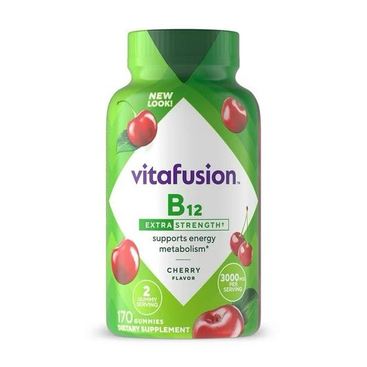 Vitafusion Extra Strength B12 Gummy Vitamins Cherry, 170 Count, EXP 11-2026