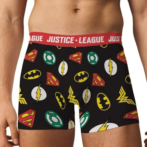 Justice League Men's 2 Pack Boxer Brief with Athletic Crew Socks Set