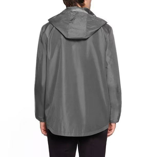 Lands End Gray Rain Stormer Jacket Men's Full Zip New