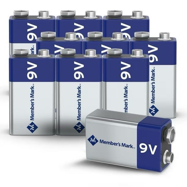 10PK Member's Mark 9V Alkaline Batteries