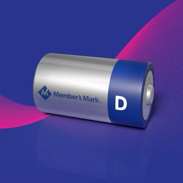 12PK Member's Mark D Alkaline Batteries
