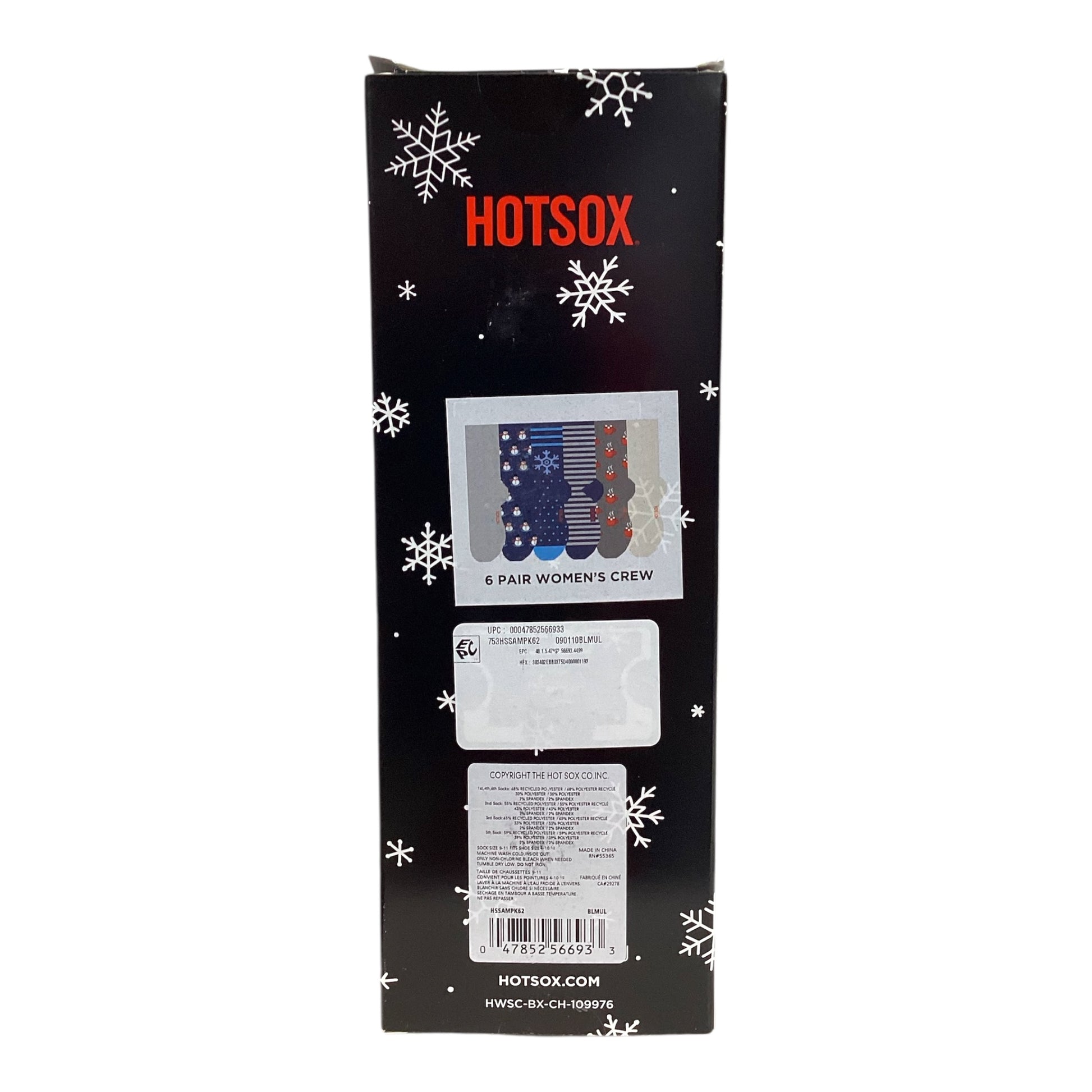 Hot Sox Women's 6-Pack Crew Sock Dogs Snowman by Underdog Liquidation