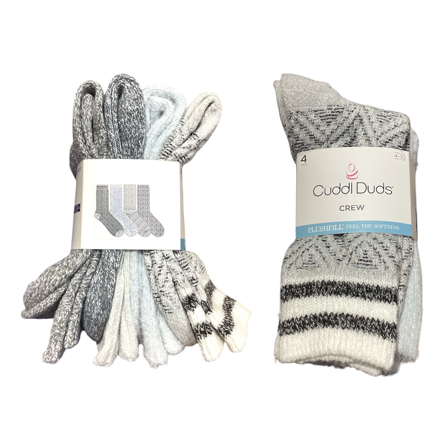 Cuddl Duds Women's Plushfill Super Soft Comfort Socks, 4 Pair