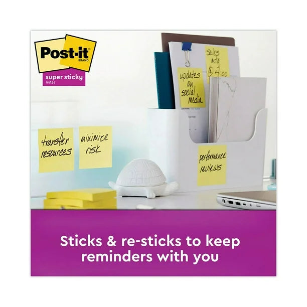 Post-it Notes Super Sticky Pads, 3" x 3", Canary Yellow, 24 Pads, 2,160 Total Sheets by Underdog Liquidation