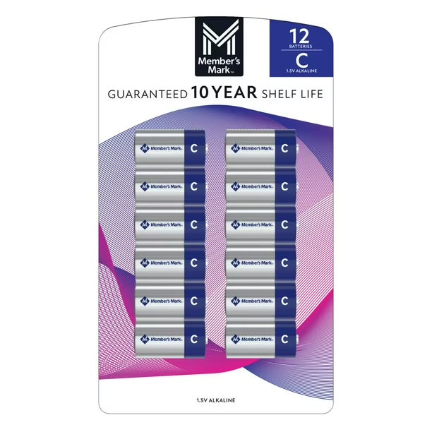 12PK Member's Mark C Alkaline Batteries