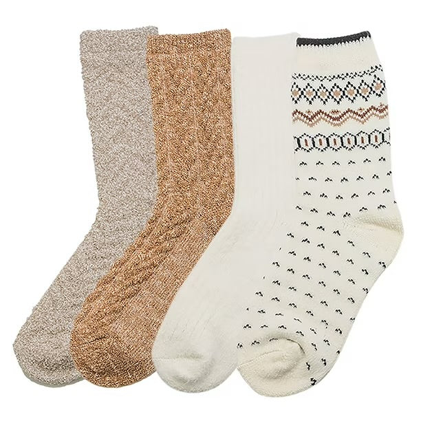 Cuddl Duds Women's Plushfill Super Soft Comfort Socks, 4 Pair