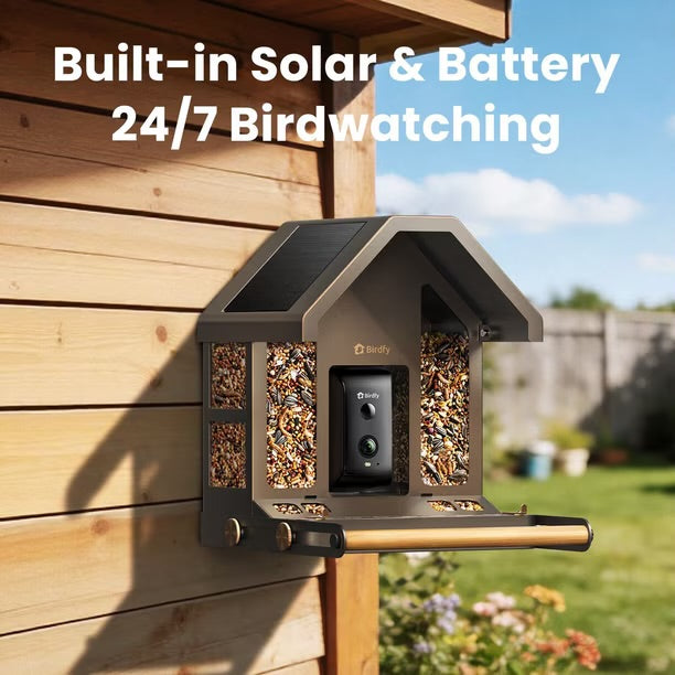 Birdfy Smart Metal Bird Feeder with Built-in Solar Panel and AI Camera