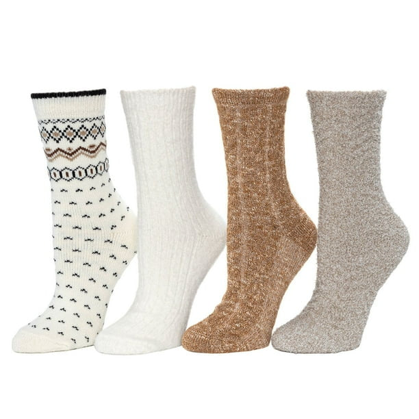 Cuddl Duds Women's Plushfill Super Soft Comfort Socks, 4 Pair