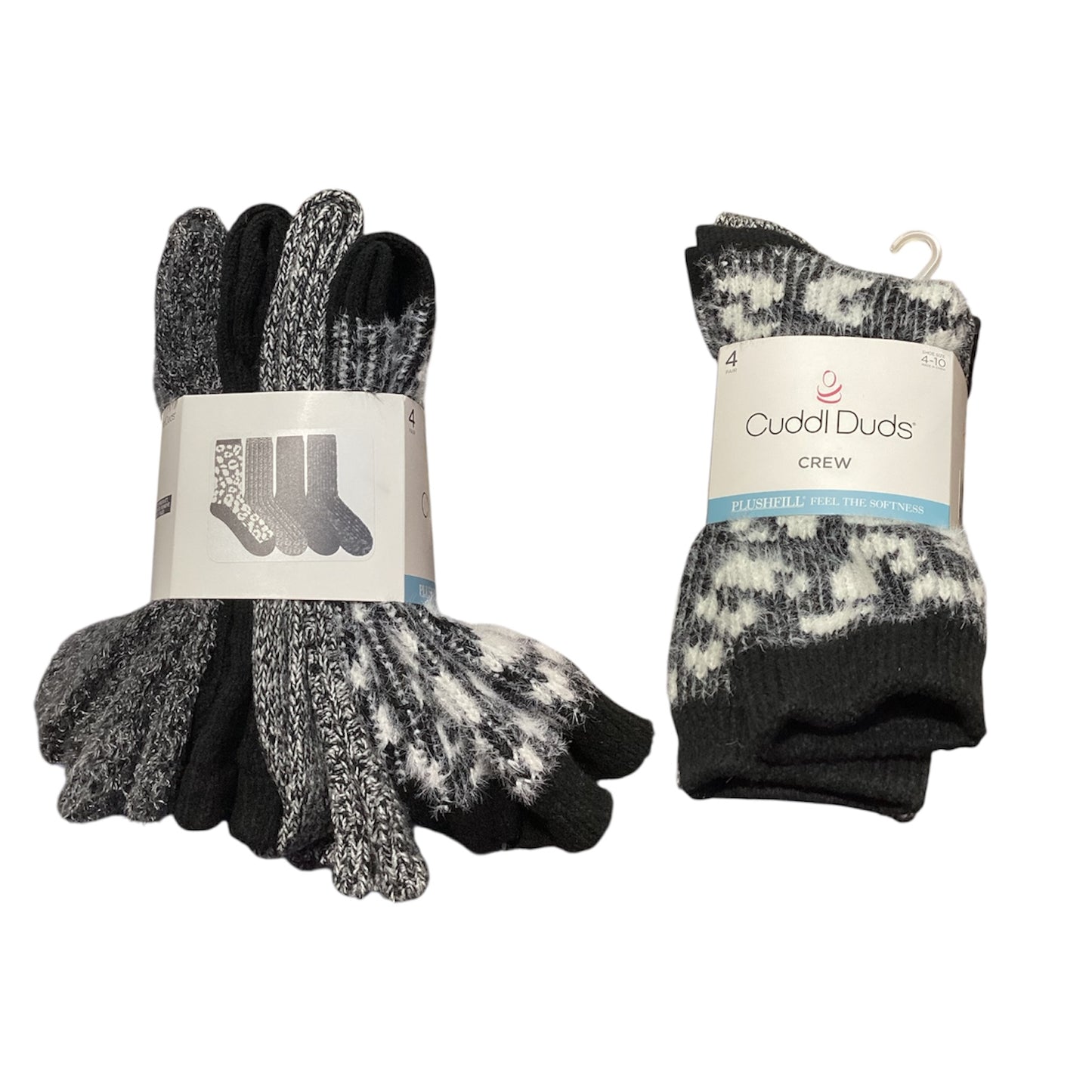 Cuddl Duds Women's Plushfill Super Soft Comfort Socks, 4 Pair