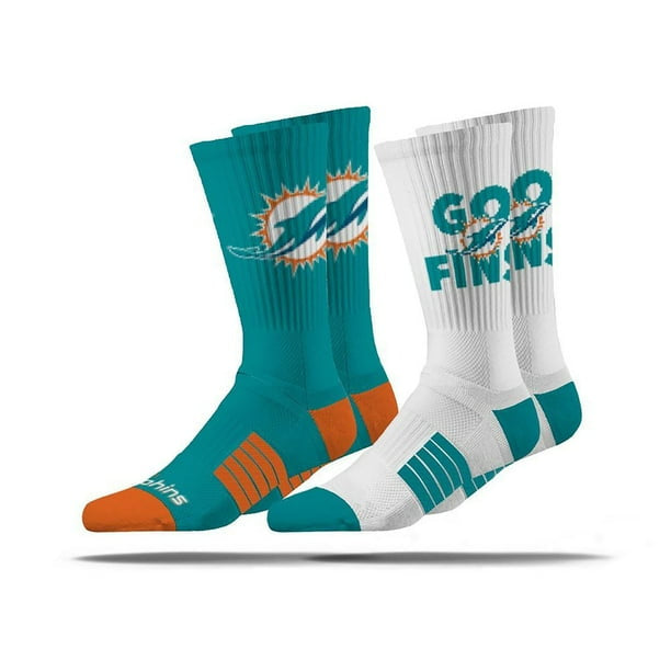 Miami Dolphins Adult 2-Pack Crew Socks