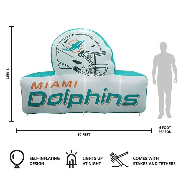 Logo Brands Miami Dolphins Pre-Lit 7’x10’ Team Inflatable