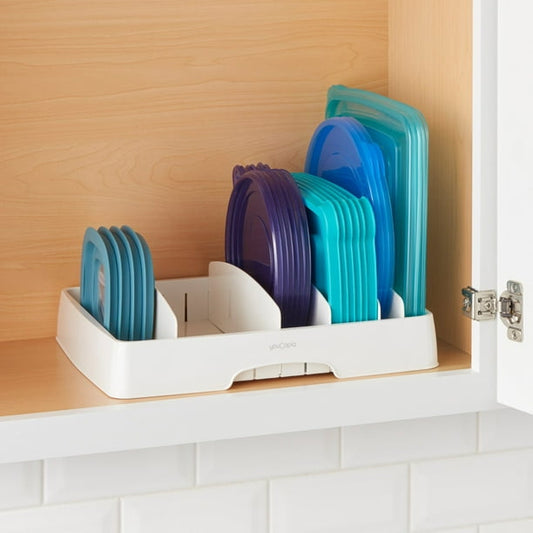 YouCopia Adjustable Food Container Lid Organizer, 2-Piece Set